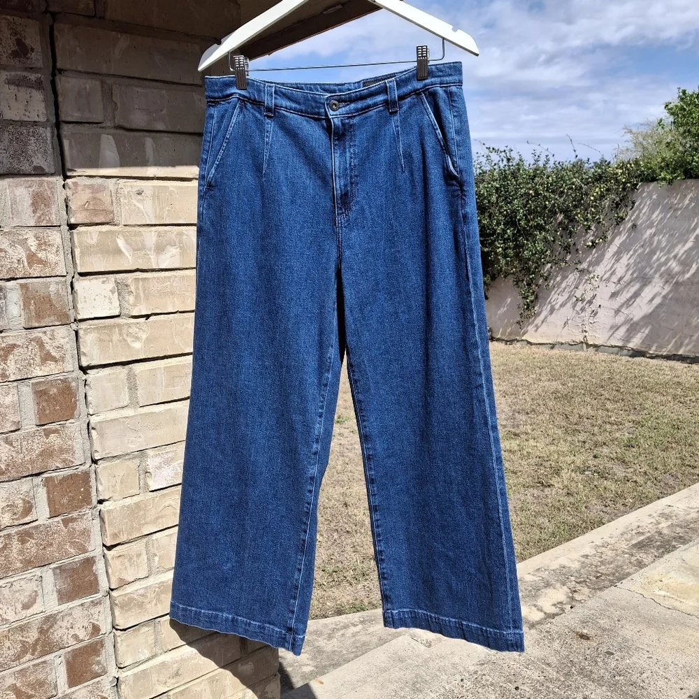 AG Adriano Goldschmied DANEEL High-Rise Wide Leg Crop Denim Jeans Women Size 30 - Picture 8 of 16